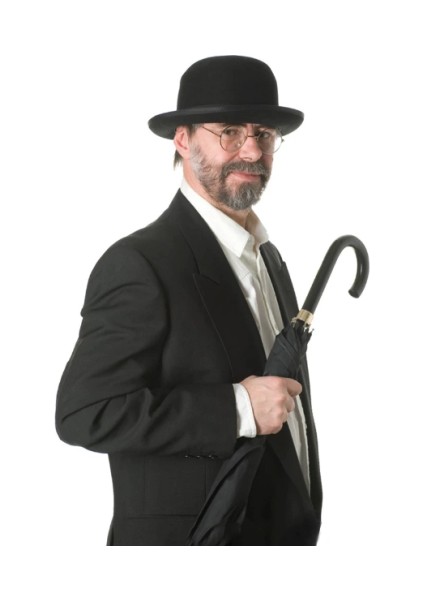 Siyah Renk Yetişkin Boy Retro Bowler Derby Şapkası 58 cm fiyatları