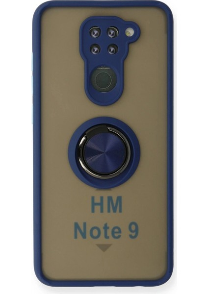 Xiaomi Redmi Note 9 Kılıf Montreal Yüzüklü Silikon Kapak - Lacivert (K95)