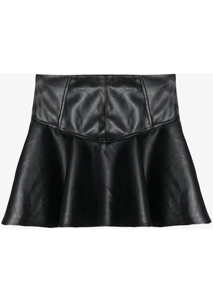 Volanlı Siyah Kadın Etek ETK01257 fiyatları