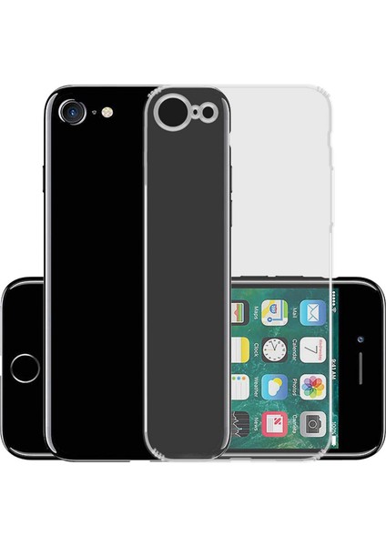 Apple iPhone Se 2 ile Uyumlu Kapak Kamera Korumalı Şarj Yeri Tıpalı Şeffaf Silikon Kılıf modelleri