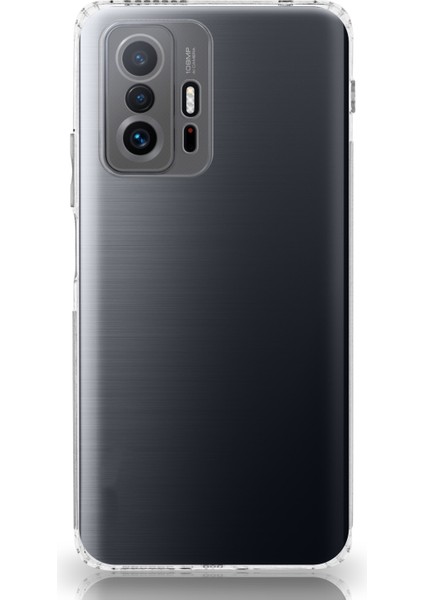 Xiaomi 11T ile Uyumlu Kapak Kamera Korumalı Şarj Yeri Tıpalı Şeffaf Silikon Kılıf