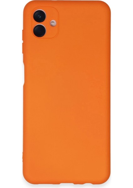 Samsung Galaxy A04E Kılıf Nano Içi Kadife Silikon - Turuncu (K95)