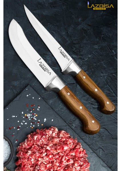 Hand Craft Mutfak Bıçak Seti Et Kemik Tavuk Yüzme Sıyırma Bıçağı 2 Li Set Hds-33