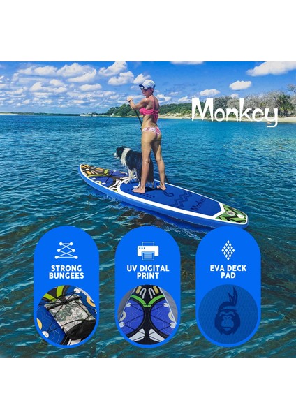 Monkey Şişme Sup Board/stand Up Paddle Board 350X85X15 cm Lacivert