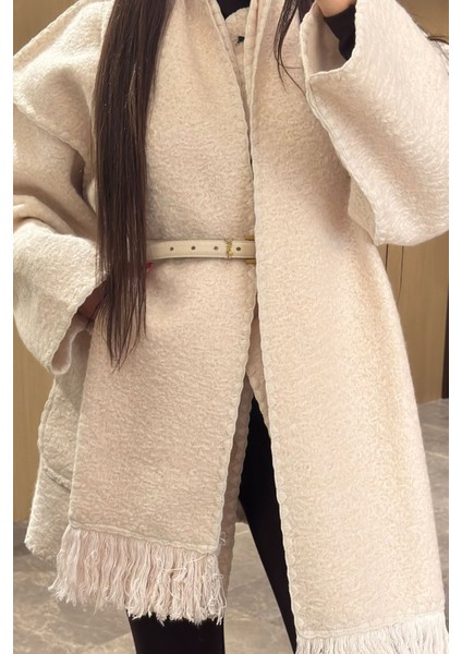 Kaşe Şallı Tasarım Kaban- Ekru fırsatları