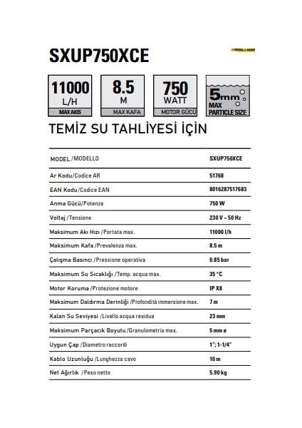 Sxupxce Su Tahliye Pompası