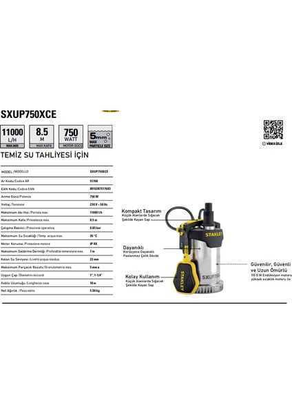 Sxupxce Su Tahliye Pompası modelleri