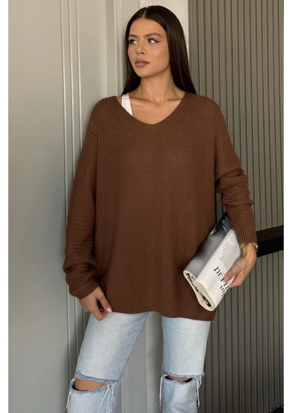 V Yaka Salaş Triko Bluz (S,m,l,xl Uyumludur) P-00018225