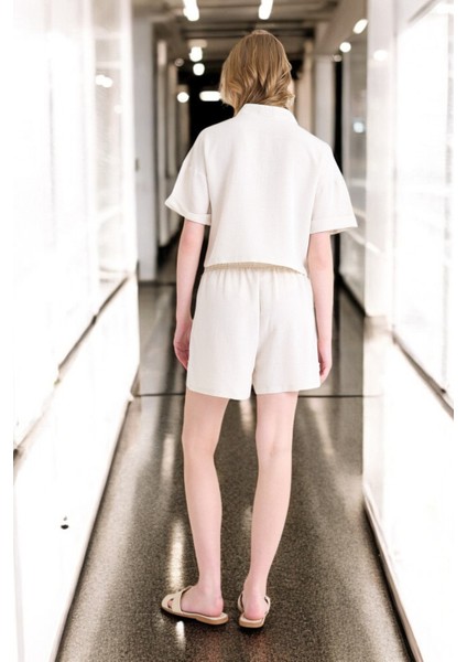 Yazlık Şortlu Ikili Keten Takım