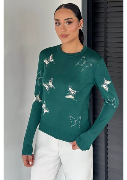 Kelebek Taşlı Triko Bluz P-00013170 fiyatları