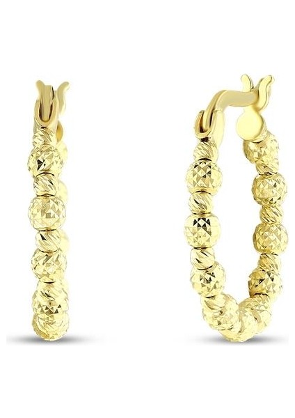 Dorika Toplu Altın Halka Küpe - 14K