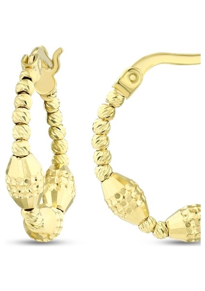 Tasarım Altın Halka Küpe - 14K fiyatları