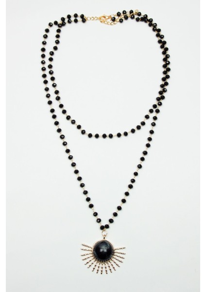 Çift Sıralı Siyah Kolye fiyatları