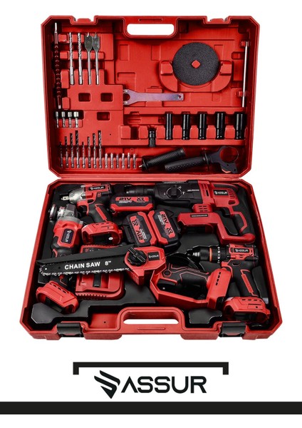 21V Darbeli Kömürsüz 5'li Set Kırıcı Delici Hilti - Somun Sıkma Sökme - Testere - Matkap Vidalama - Taşlama fiyatları