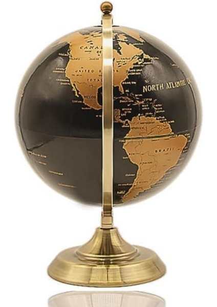 Gold Metal Kaideli Siyah Dünya Küresi 20 x 30 cm fiyatları