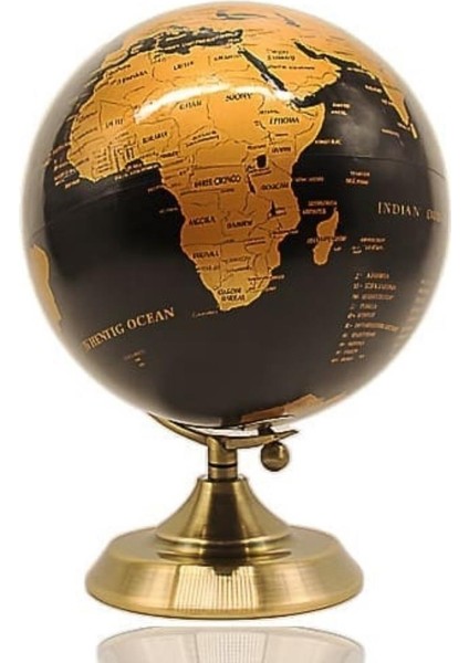 Gold Metal Kaideli Siyah Dünya Küresi 20 x 30 cm modelleri