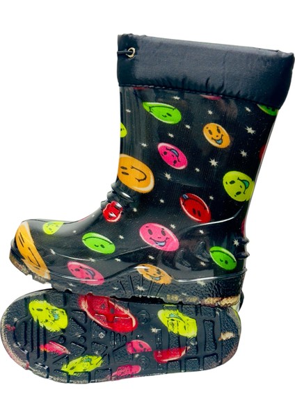 Içi Termal Tüylü Dışı Lastik Uzun Çizme Su Geçirmez Dayanıklı Kaymaz Taban (24-37 Numara)