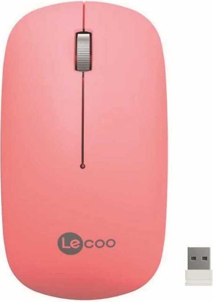 Lecoo WS214 Pembe Optik Kablosuz Mouse
