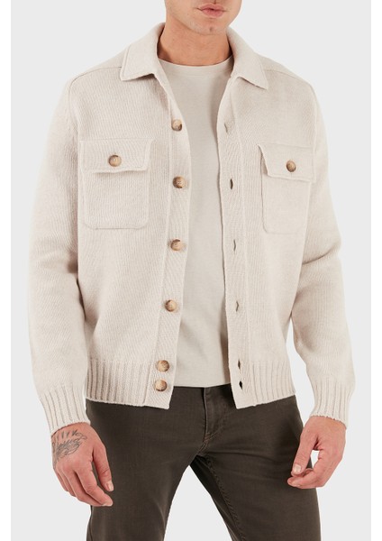 % 100 Yün Regular Fit Düğmeli Cepli Örme Ceket Erkek Ceket 13109 25079 054 fırsatları