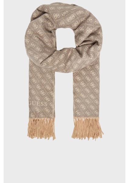 60 x 180 cm Logolu Çift Taraflı Şal AW5423POL03 Bayan Şal AW5423 POL03 Gry