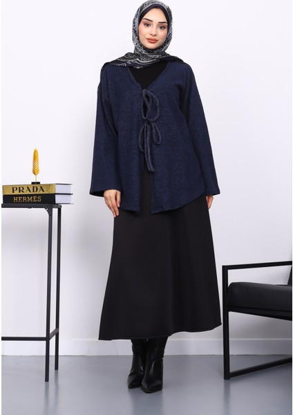 Lacivert Ön Bağlamalı Yumoş Kimono fiyatları