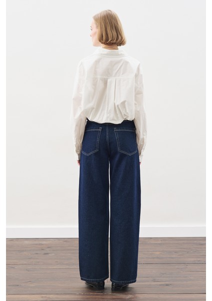 Crop Balon Form Gömlek Ekru