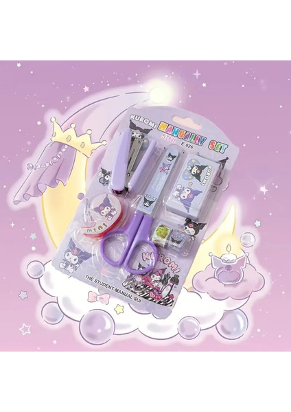 Kuromi Model Zımba,makas,bant Seti Lila AD87418