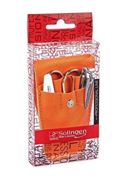 5’li Manikür Seti 200 – Paslanmaz Çelik, Turuncu Deri Kılıf , Seyahat Için Ideal modelleri