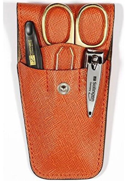 5’li Manikür Seti 200 – Paslanmaz Çelik, Turuncu Deri Kılıf , Seyahat Için Ideal fırsatları