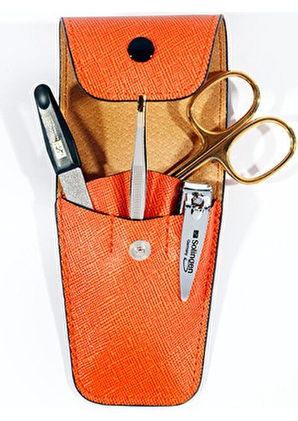 5’li Manikür Seti 200 – Paslanmaz Çelik, Turuncu Deri Kılıf , Seyahat Için Ideal indirimleri