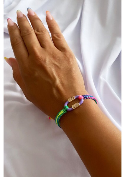 Zirkon Taşlı El Yapımı Renkli Bileklik