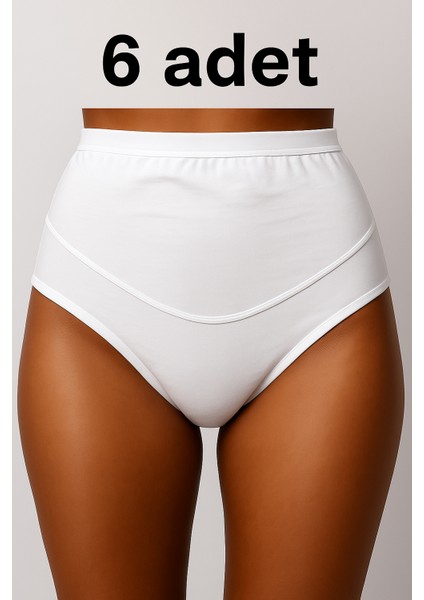 6 Adet Yüksek Bel Pamuk Külot – Hamile, Kilolu ve Büyük Beden Için Rahat Kesim