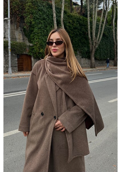 Vizon Atkı Detaylı Uzun Kaban - 85163 modelleri