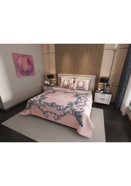 Çift Kişilik Pike Takımı Pamuklu Kumaş Jakar Dokuma Kapitone Dikişli 3D Dijital Baskılı 7 Parça-Lüks Duvet Cover Set Model