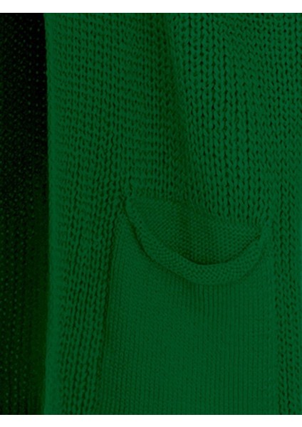 Oversize Kalıp Cepli Salaş Triko Hırka