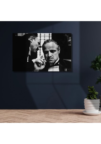 Uv Digital Baskı 4mm Baba God Of Father Film Karekteri Kırılmaz Cam Duvar Tablosu