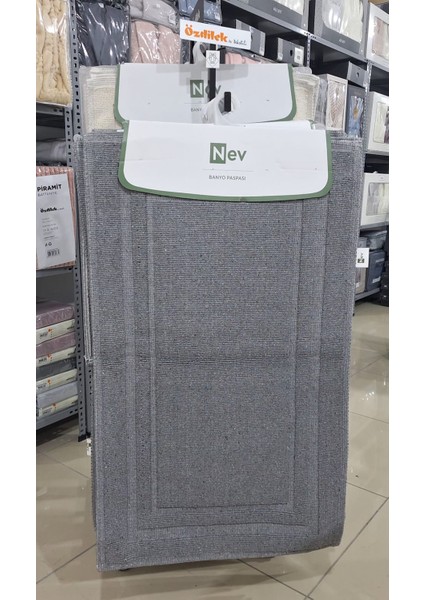 Nev 2'li Banyo Paspası - Klozet Takımı Line Antrasit