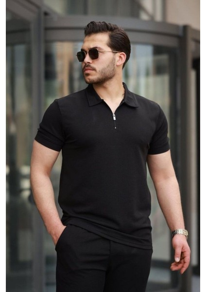 Erkek Kısa Kollu Önden Fermuarlı Janjan Krep Bluz ve Pantolon Ikili Takım fiyatları