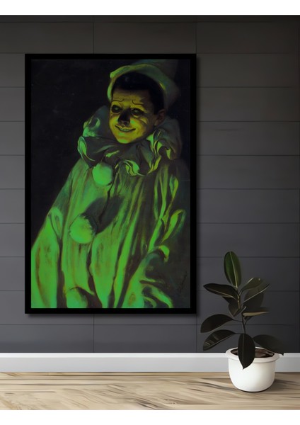 Korkunç Palyaço Yağlı Boya Görünümlü Dekoratif Ahşap Tablo Dikdörtgen Tablo fiyatları