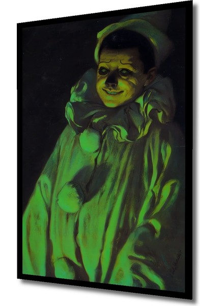 Korkunç Palyaço Yağlı Boya Görünümlü Dekoratif Ahşap Tablo Dikdörtgen Tablo indirimleri
