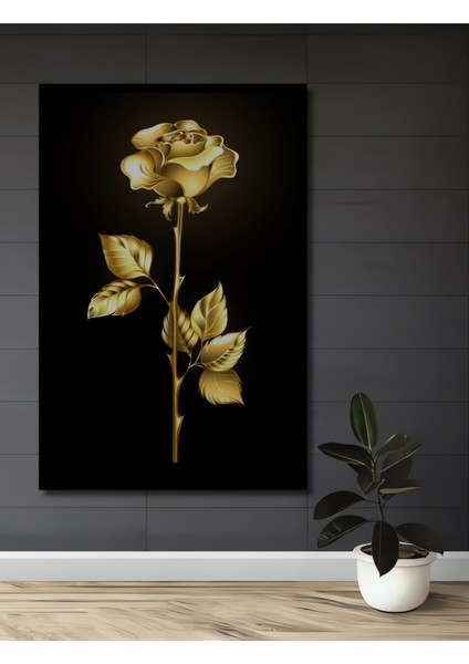 Altın Gül Efektli Dekoratif Ahşap Tablo Dikdörtgen Tablo fiyatları