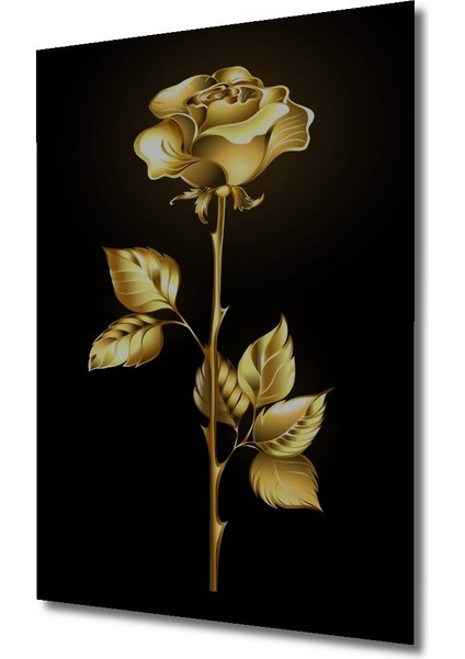 Altın Gül Efektli Dekoratif Ahşap Tablo Dikdörtgen Tablo modelleri