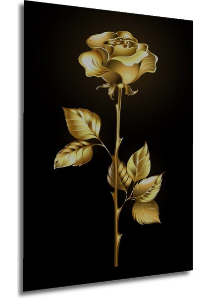 Altın Gül Efektli Dekoratif Ahşap Tablo Dikdörtgen Tablo fırsatları