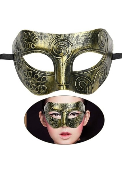 Altın Eskitme Yüz Maskesi - Antik Tarz Balo Maskesi fırsatları