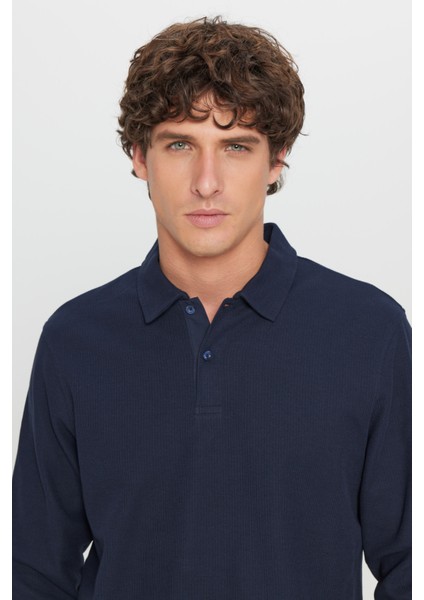 %100 Pamuk Slim Fit Dar Kesim Polo Yaka Jakarlı Triko Tişört fırsatları