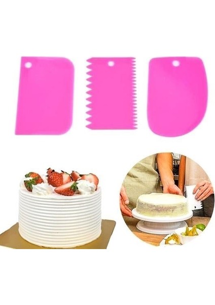 Sıladanal® Pasta Hamur Şekillendirici Spatula Kesici Kazıyıcı Dekoratör Set