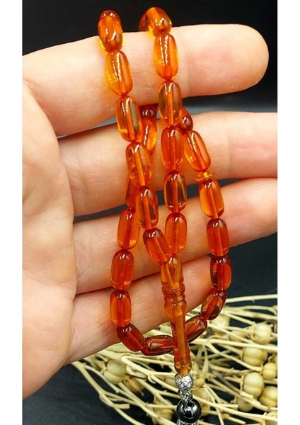 Turuncu Şeffaf Alpaka Püskül Ateş Kehribar Tespih indirimleri