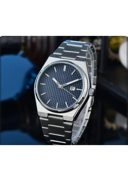 Gümüş Çelik Kordon Erkek Kol Saati Takvimli Lacivert Kadran Özel Kutulu fırsatları