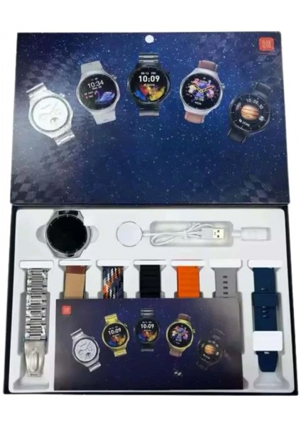Unısex Yuvarlak Ekranlı 7 Kordonlu Akıllı Saat Gps Destekli Çoklu Kordon Seçeneği fırsatları