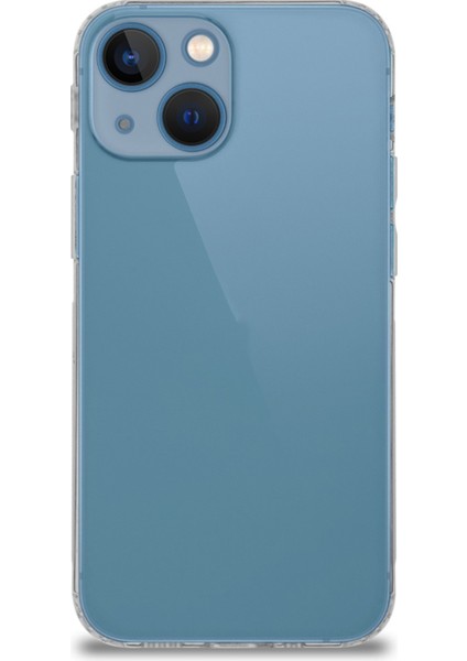 Apple iPhone 13 Mini ile Uyumlu Kapak Kamera Korumalı Şarj Yeri Tıpalı Şeffaf Silikon Kılıf